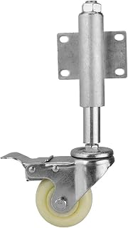 4" Gate Wheel Nylon Sploaded Swiveler Shock Absorptioners Heavy Dutyors Forniture,for Wood or Metal Door,Height Adjustable 30/60Mm,176Lbs Load Capacity(Side/Brake/30Mm