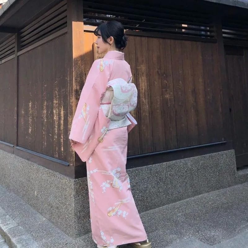 BIVOO Kimono-Bademantel-Kostüm, traditionelle Damen, süßes Kleid, Blüten-Satin-Bademantel-Kimono, japanisches Kimono-Kleid