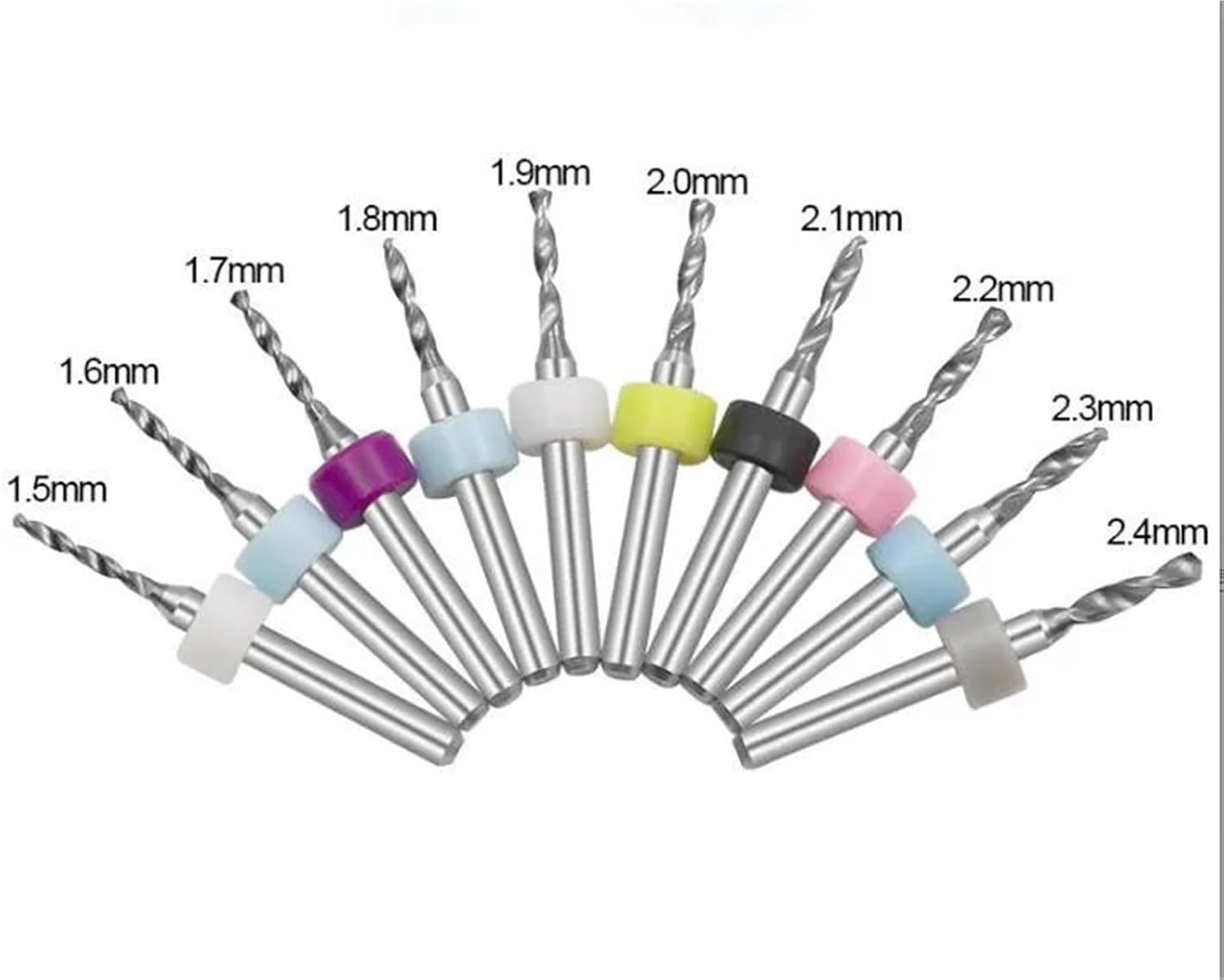 0.1-3.175mm Alloy Tungsten Steel Twist Drill Engraving Bit Drill Bit Shank 3.175mm 10Pcs(2.25mm)