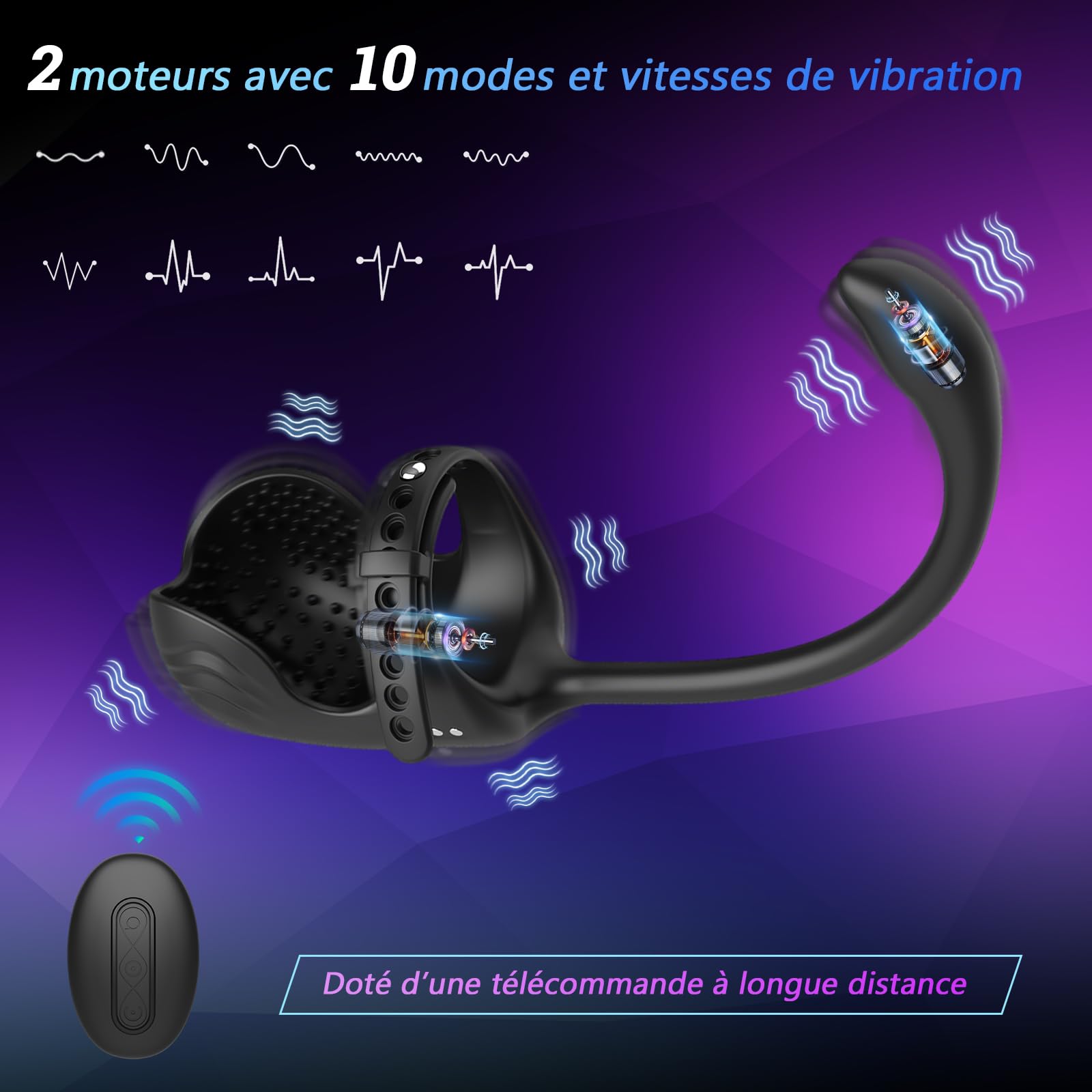 3 en 1 Massager Prostatique, Jouets pour Testicules et Anneau Pénien Vibrant Ajustable, Petite Boule Anale Mâle & Jouet Anal Vibrateur, Jouet Sexuel Point G à Télécommande pour Homme Adulte Couple