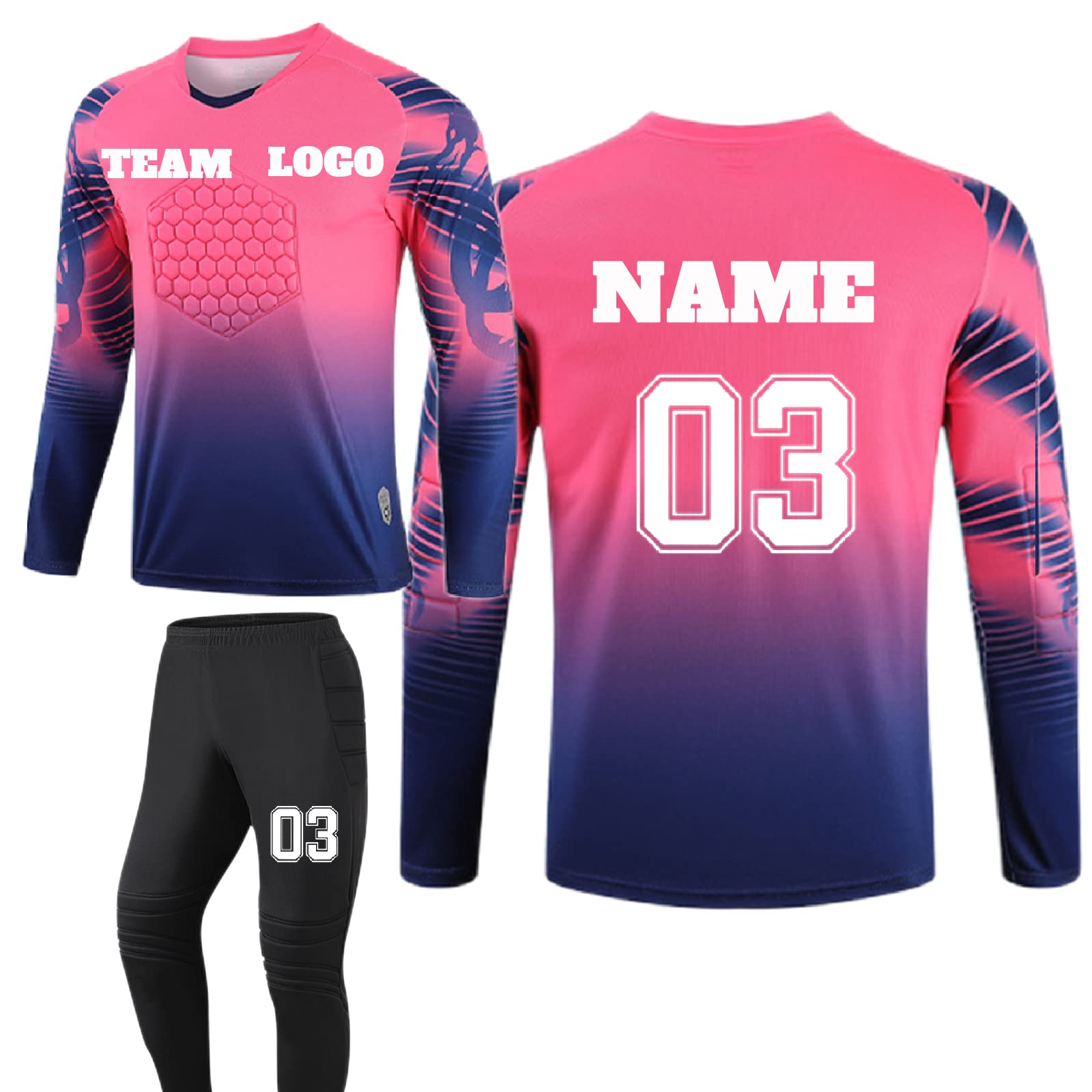 Maglie da Portiere Personalizzate per Bambini per Adulti Personalizza La Maglia da Portiere con Il Logo della Squadra del Nome per Uomini E Donne