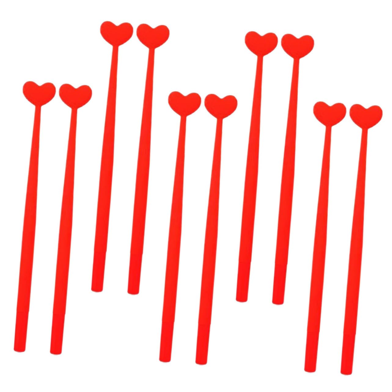 CAXUSD 10pcs Heart Shake Gel Pen Writing Pens Cute Novelty Students Stationery Office Sign Red Heart Shape