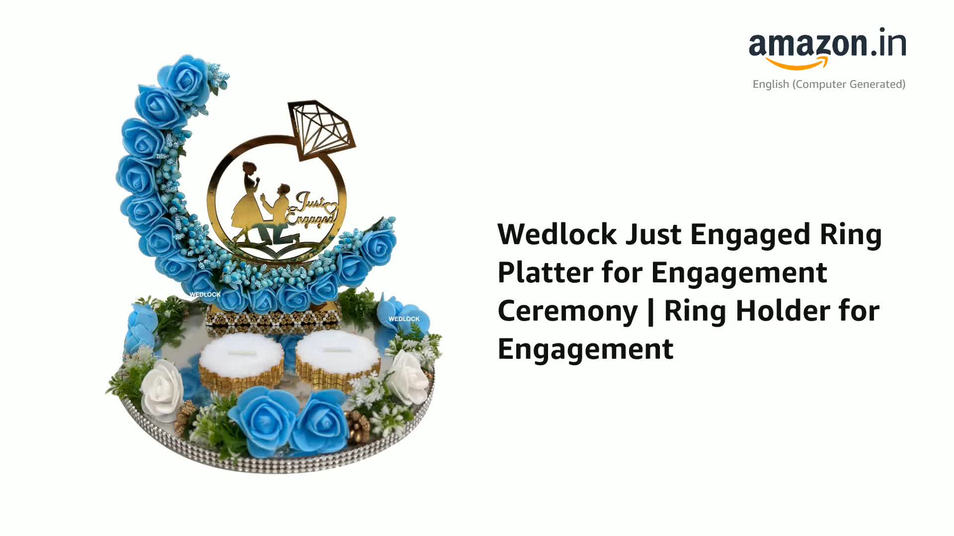 Buy Wedlock Wooden Just Engaged Engagement Ring Platter,Tray for