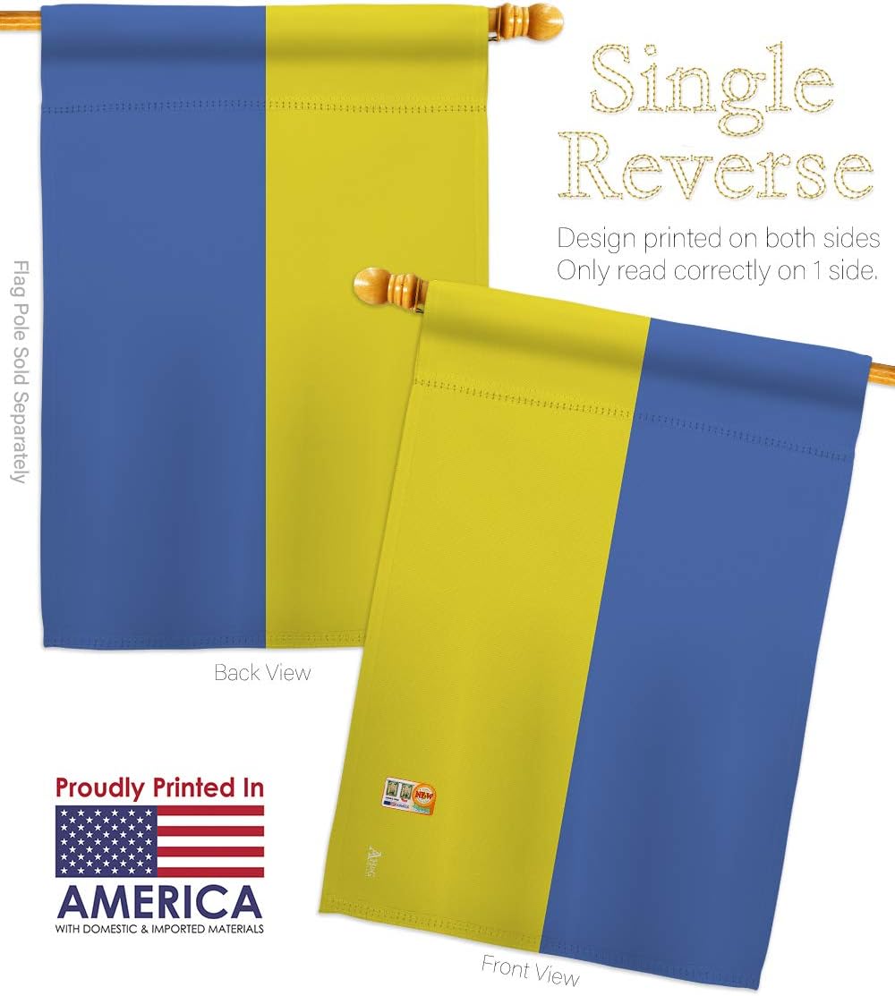 Ukraine House Flag Regional Nationality Nation International World Country Particular Area Small Decorative Gift Yard Banner Made In USA 28 X 40