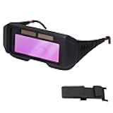 T TOVIA LCD Welding Glasses Safety Protective Solar Powered Auto Darkening Welding Goggles with Adjustable Shade, 2 Sensors Welder Glasses for TIG MIG MMA Plasma