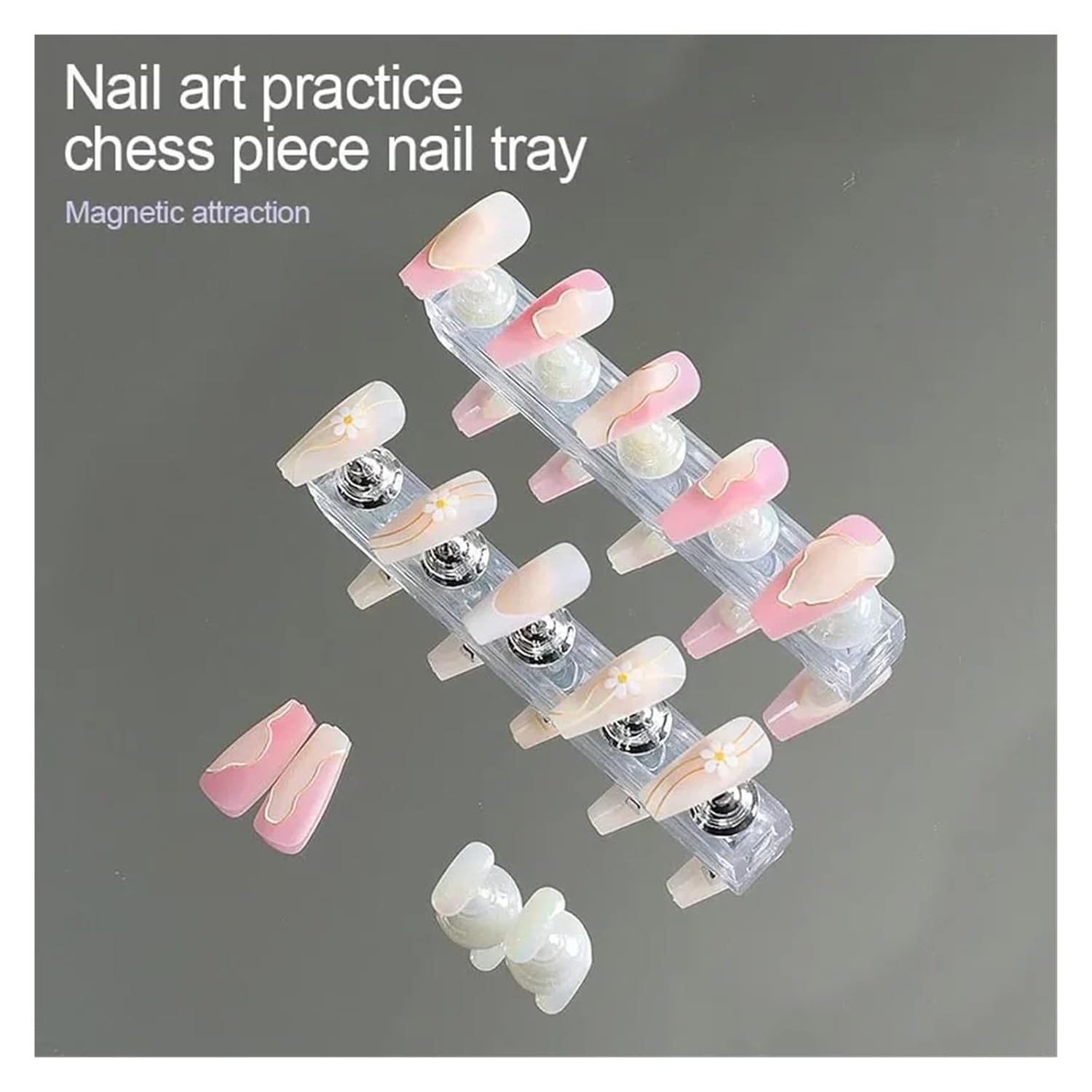 Nail Stand 5pcs Magnetic Nail Stand Sample Nails Display Magnet Tips Reusable Putty For DIY Painting(Transparent)