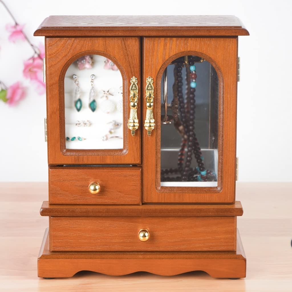 Pudełko na biżuterię organizer pudełko na biżuterię pudełko do przechowywania biżuterii retro lite drewno pudełko na biżuterię gospodarstwo domowe duża pojemność drewniane pudełko do