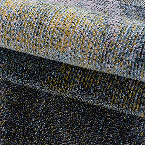 Tapis à motif marbré multicolore de haute qualité texturée en 80 x 150 cm - 7