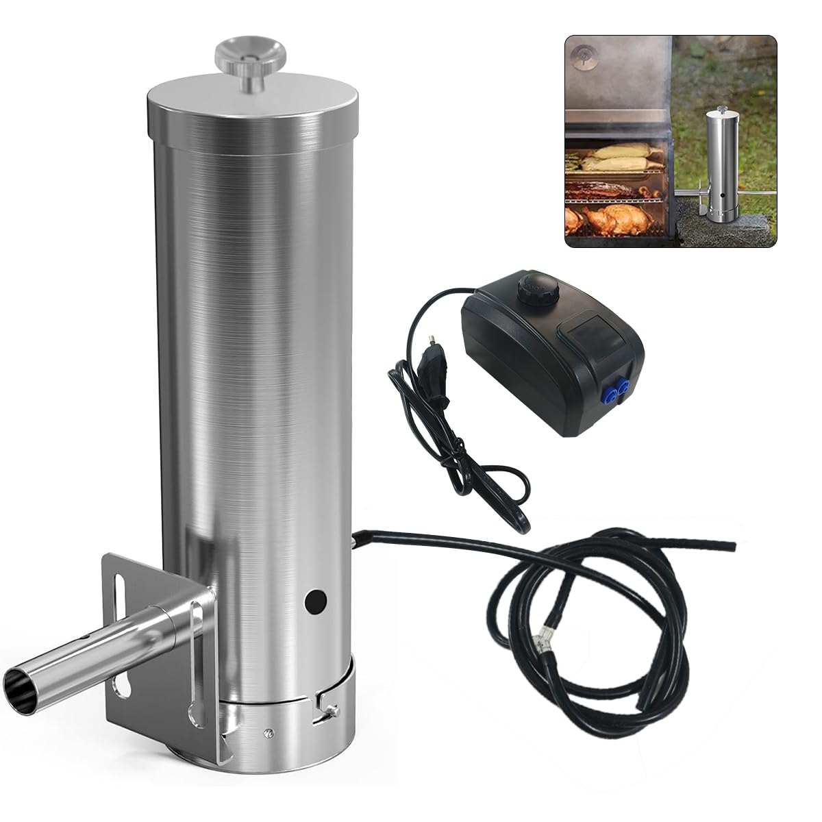 Affumicatore Elettrico Acciaio Inox - Generatore Fumo Freddo, Pompa Regolabile, Per Griglie E BBQ, Compatto - Foto 12
