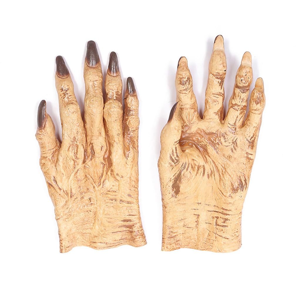 SJTJSPX Halloween Gloves Theme Party Carnival Cosplay Devil Witch Hands Zombie Wolf Terrifying Accessories Monster Animals Claw Day Of Death Gloves For Unisex Adults