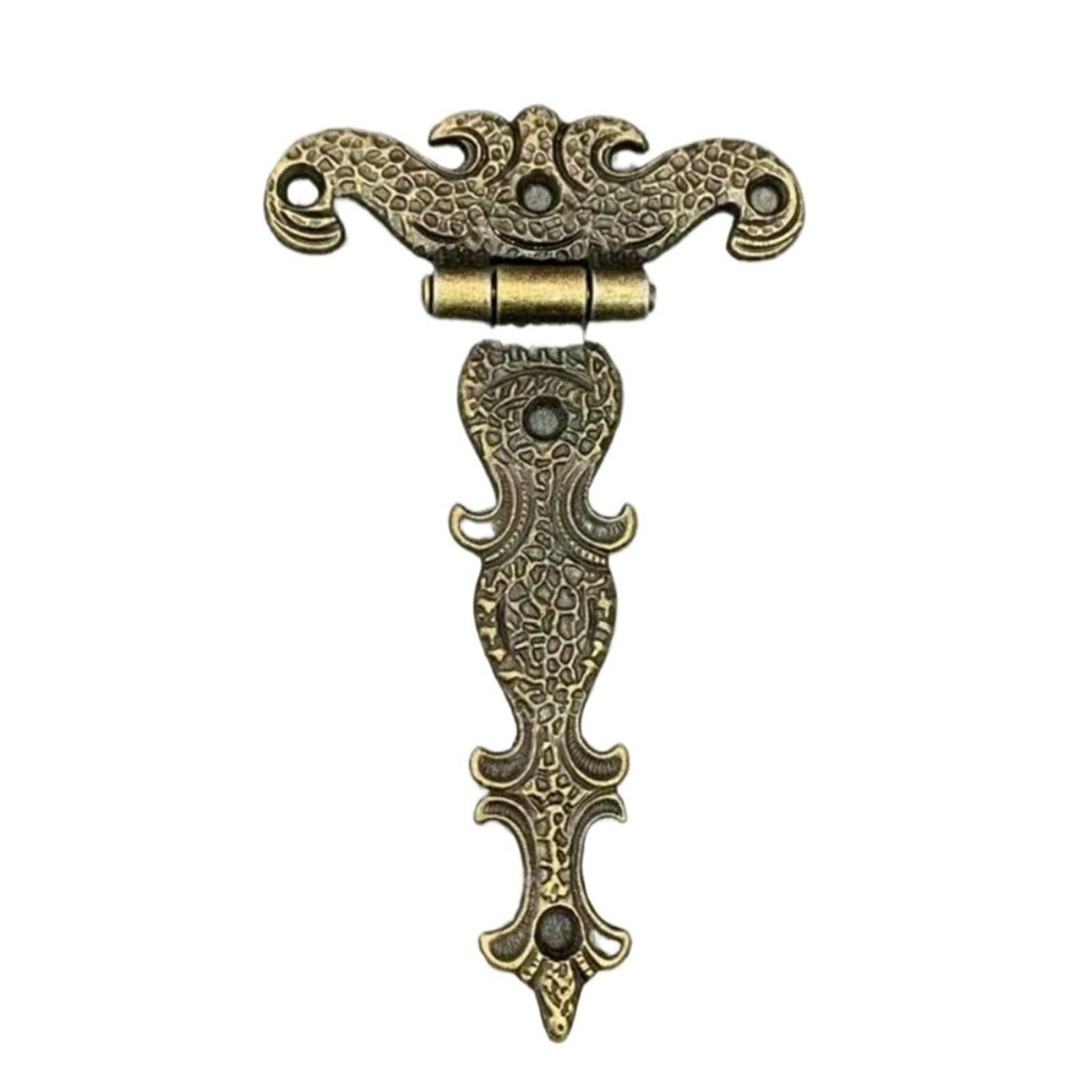 2pcs Cabinet Door Hinges Zinc Alloy Vintage Brass Hinge