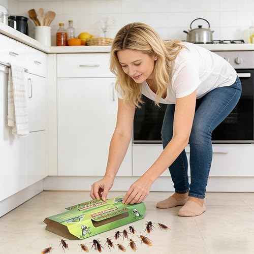 Miniatura 7 de Trampas para cucarachas para interiores, paquete de 20 trampas adhesivas para cucarachas en interiores y hogares, pegamento adhesivo para