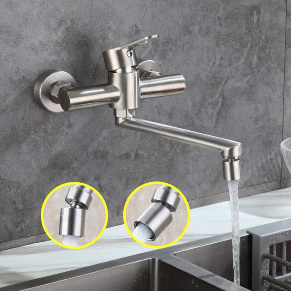 Robinet de cuisine mural anti-corrosion en acier 304 pour éliminer les fuites sur évier