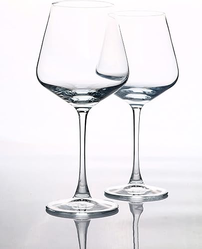 Miniatura 7 de UMEIED Copas de vino de color burdeos de 20 onzas, juego de 6 copas de vino de tallo largo, color transparente