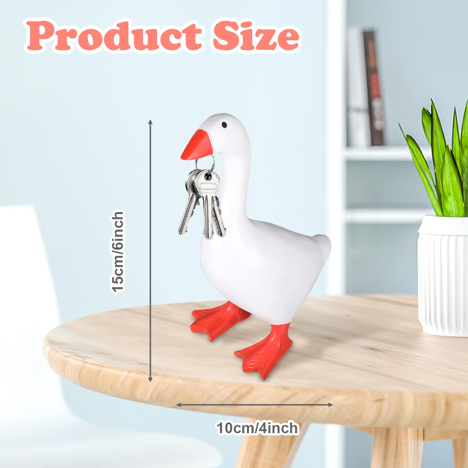 Magnetic Goose Duck Key Holder, Resin Cute Animal Figurines Keys Holder, Goose Statue Key Storage - Image 2