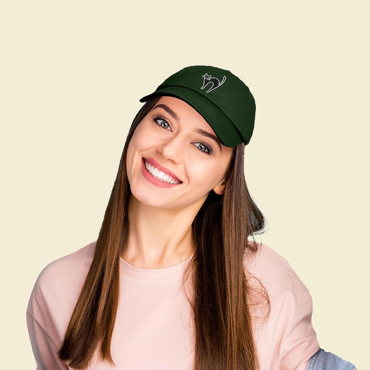 DALIX Black Cat Hat Womens Halloween Baseball Cap Washed