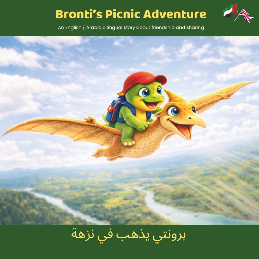 Bronti's Picnic Adventure: An English / Arabic bilingual story about friendship and sharing (Bronti the little Dinosaur)