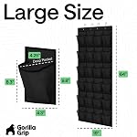GORILLA GRIP Breathable Mesh Large 24 Pocket Shoe Organizer, Holds Up to 40 Pounds, Sturdy Hooks, Space Saving, Over Door, Storage Rack Hangs on Closets for Shoes, Sneakers or Home Accessories, Black