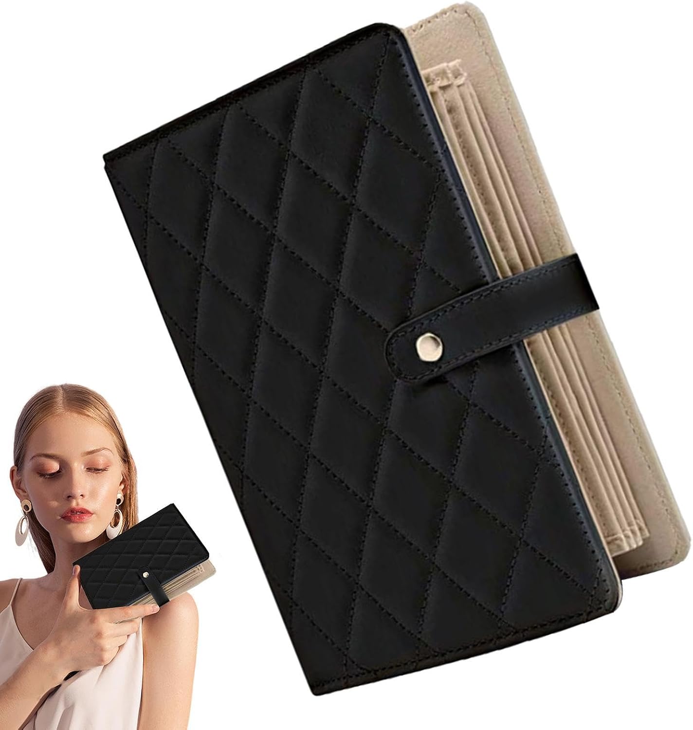 Travel Jewelry Case Organizer, Bracelet Storage Organizer, PU Leather Jewelry Binder With Zippered Pouch For Earring, Necklace, Ring