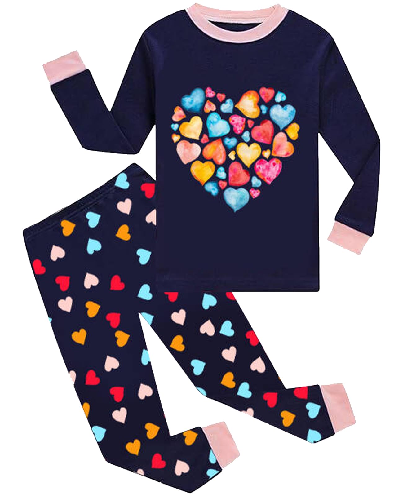 Dolphin&Fish Girls Cotton Pajamas Toddler 2 Pieces Pjs Kids Sleepwear Clothes Long sleeve Sets