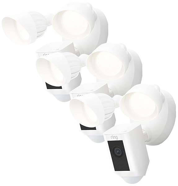 Ring Floodlight Cam Wired Plus — Outdoor home or business security with motion-activated 1080p HD video and floodlights, (2021 release) White