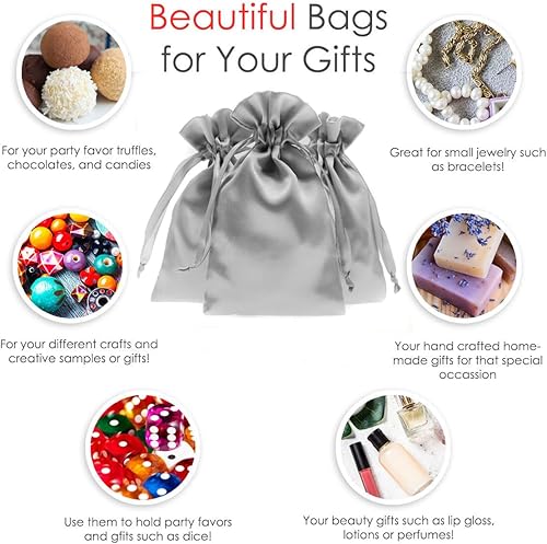 Miniatura 104 de Nuevas bolsas de satén Rosa - 5 x 8 pulgadas (paquete de 50)