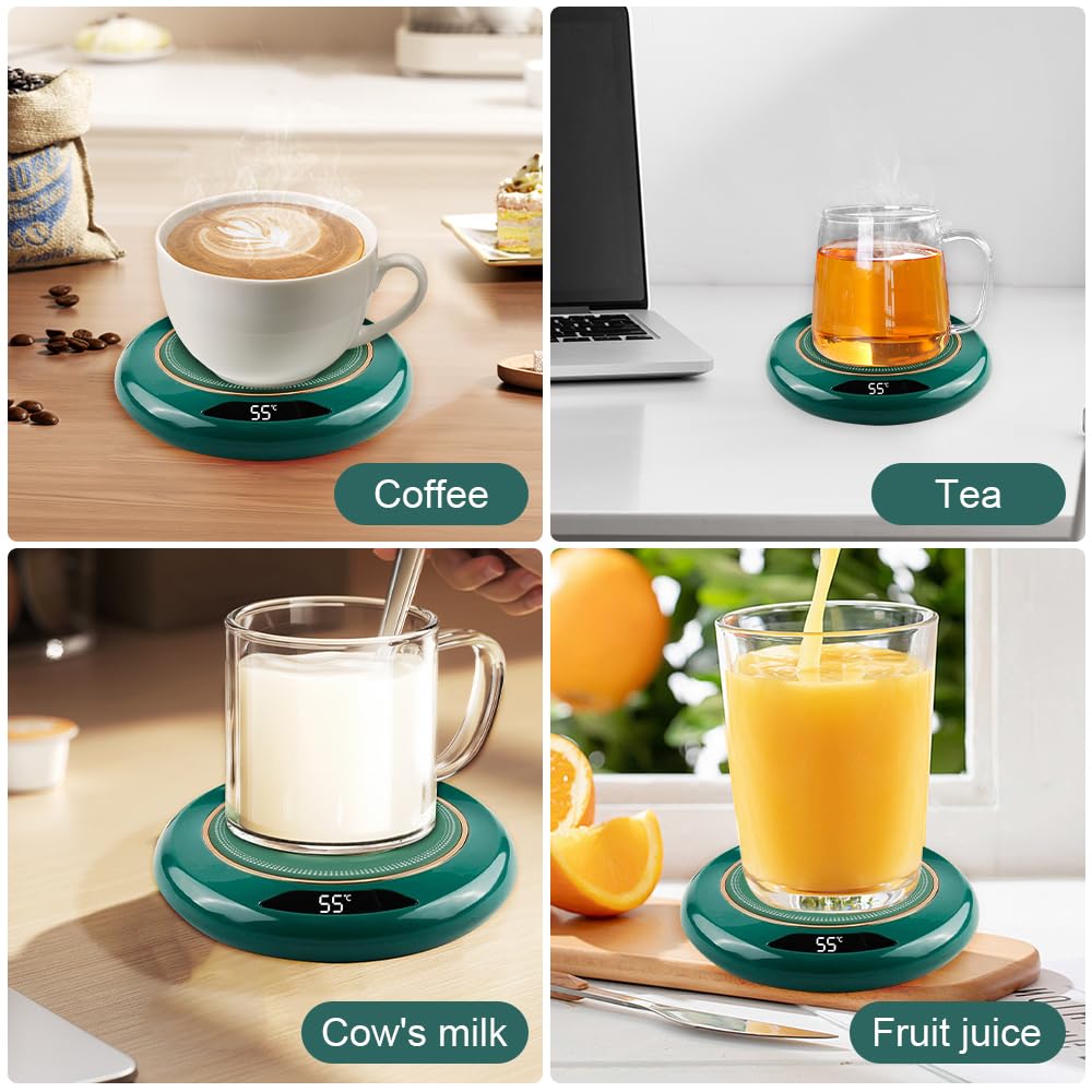 mizikuu Chauffe Tasse à Café USB, Réchauffe Tasse à Café avec 3 Réglages Température Chauffe Boisson Electrique Intelligent Bureau Coussin Chauffant Multifonctionnel Arrêt Automatique Pendant 8 Heures