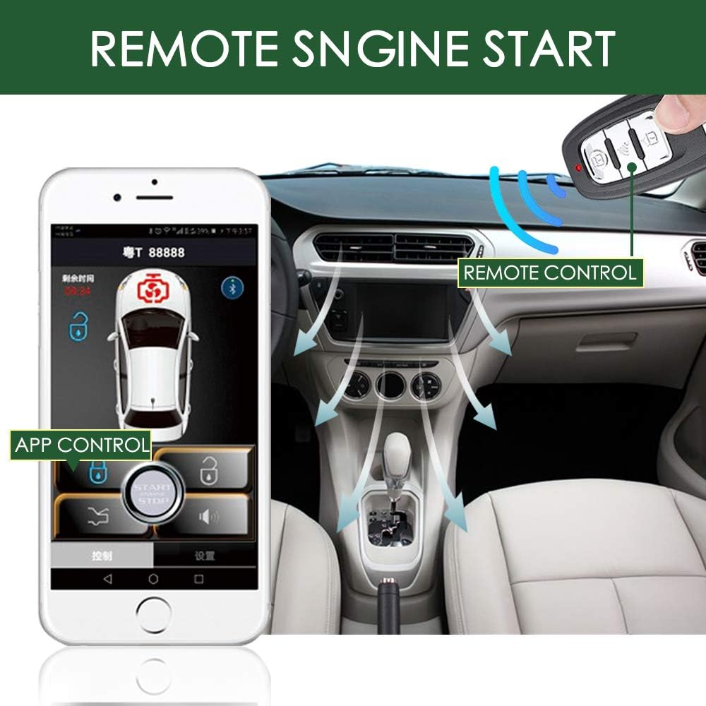 Remote engine start via smartphone app and remote control