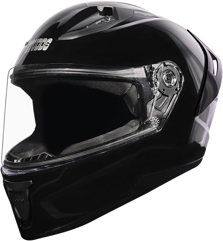 Studds Raider Super Isi Certified Full Face Motorcycling Helmet for Men and Women with Spoiler and Clear Visor(Black-XL)