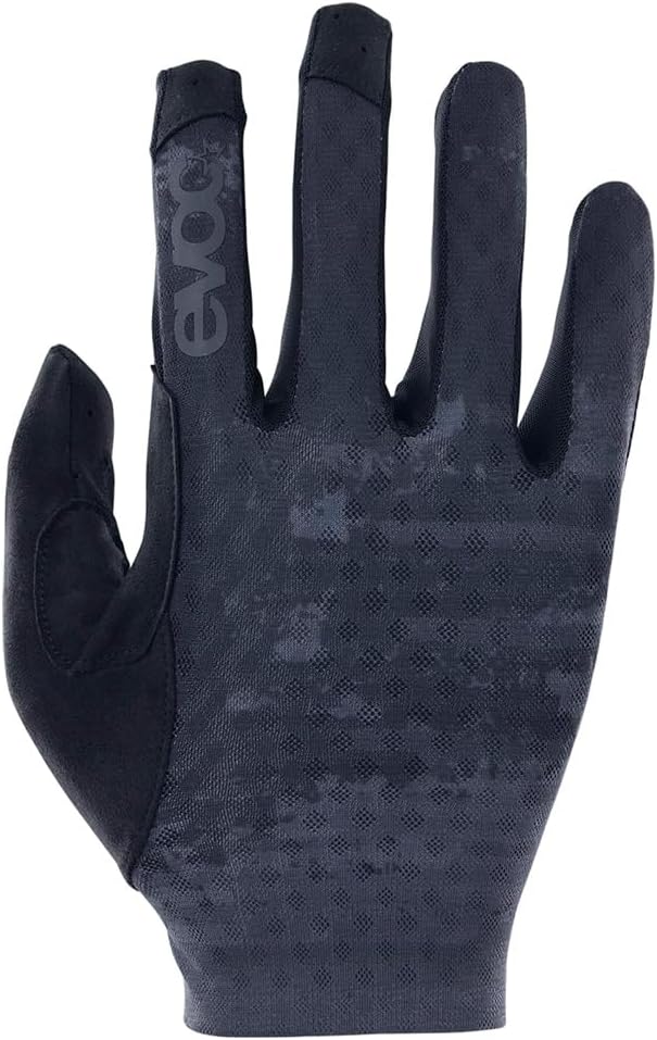 EVOC Lite Touch Full Finger Cycling Gloves for Men & Women - Breathable Neoprene & Perforated Palm, Touchscreen-Compatible, Unisex XL, Black for Enhanced Grip and Ventilation on Road & Mountain Biking