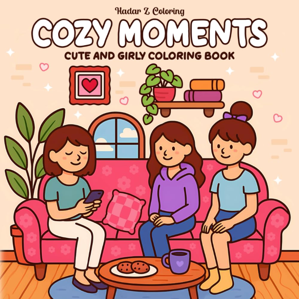 Cozy Moments: Cute Coloring Book for Adults and Teens: Featuring Relaxing Scenes & Comfy Times for Stress Relief and Relaxation