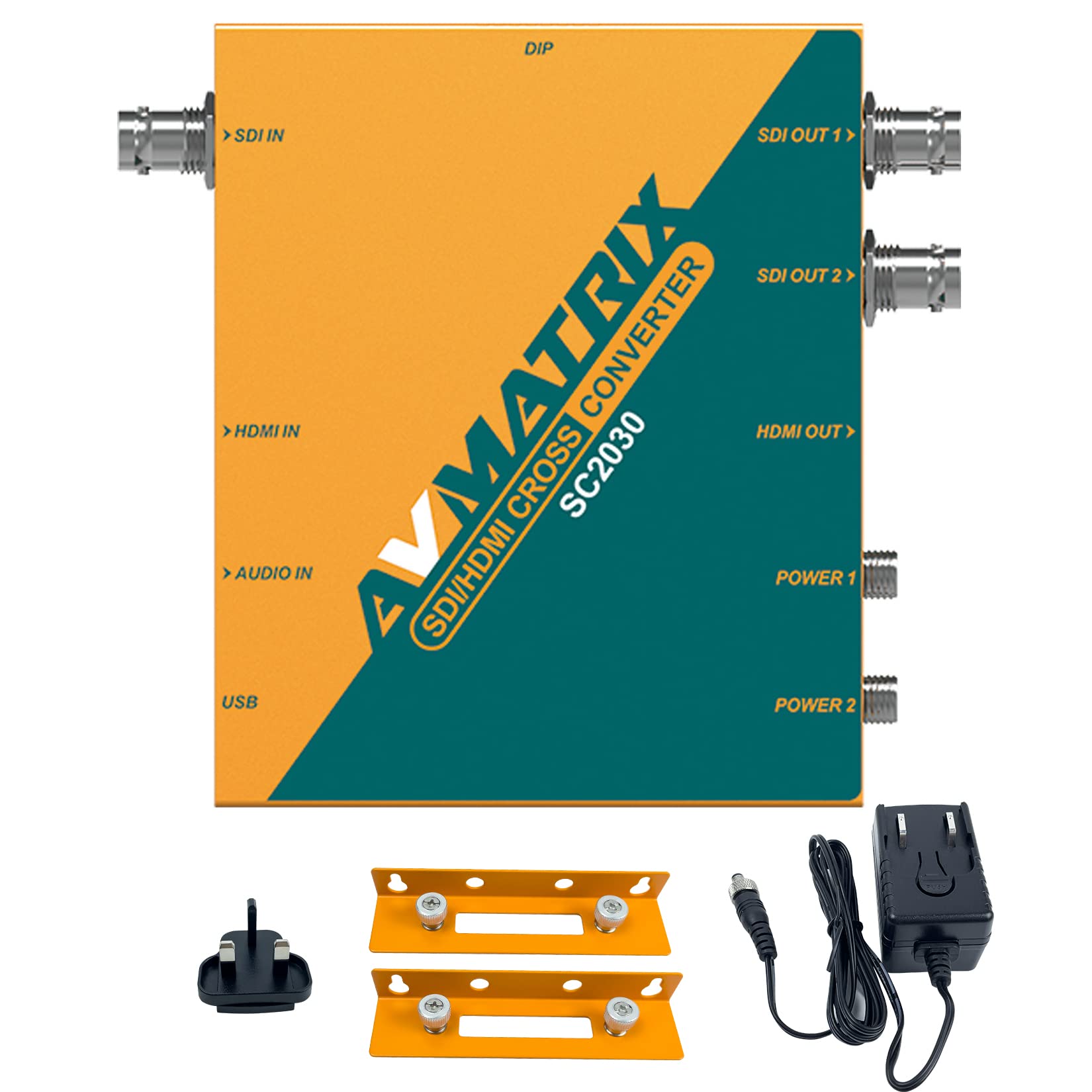 AVMATRIX SC2030 SDI/HDMI-Crosskonverter für Rundfunk- und AV-Postproduktionsanwendungen, Videokonverter mit integrierten DIP-Schaltern oder PC über Micro-USB