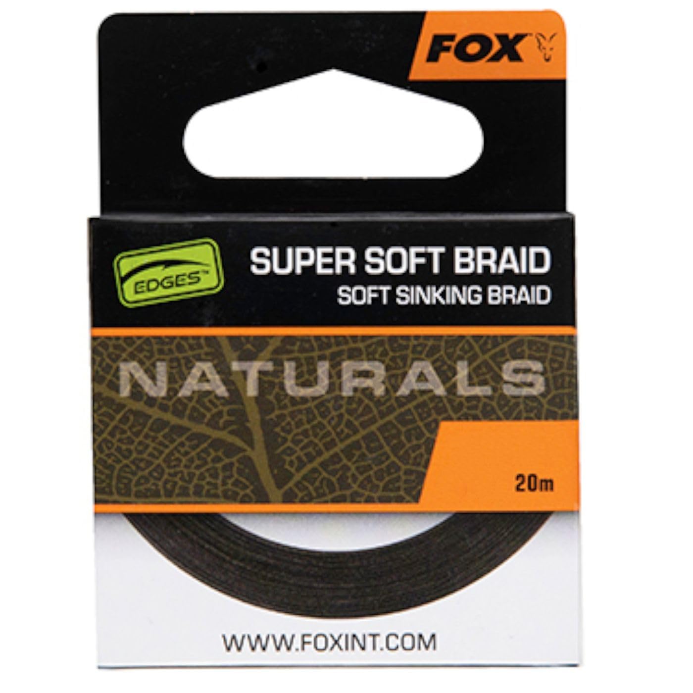 Fox International Naturals Soft Braid Hooklength 20 M Carpfishing Line 35 Lbs