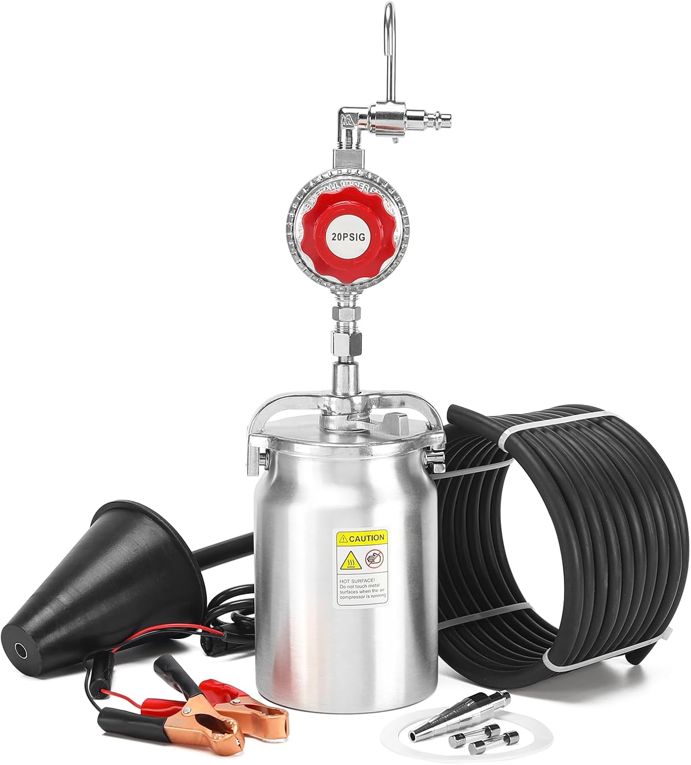 12V DC EVAP Smoke Machine Leak Detector, Haoguo Automotive Smoke Tester for Vacuum Leak Detection, Upgraded Heating Element & Universal Cone Adapter for All Vehicles and Boats