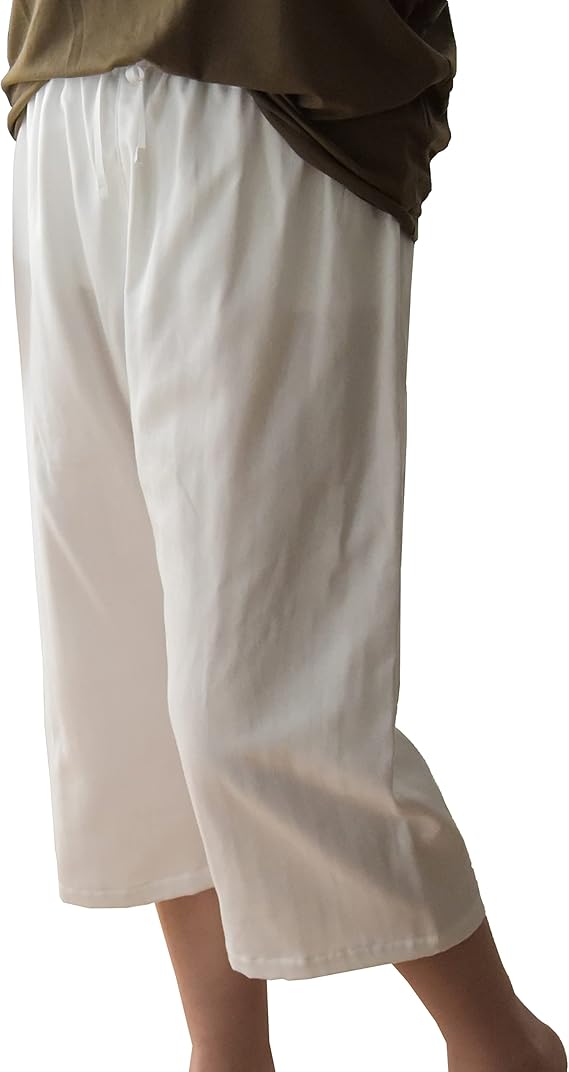 Amazon ステテコ メンズサイズ 日本製ガーゼ 和晒し 綿100 ルームウェア ハーフパンツ イージーパンツ 部屋着 洗える 速乾 パジャマ エコテックス認証 ダブルガーゼ ももひき ホワイト ルームウェアボトムス 通販