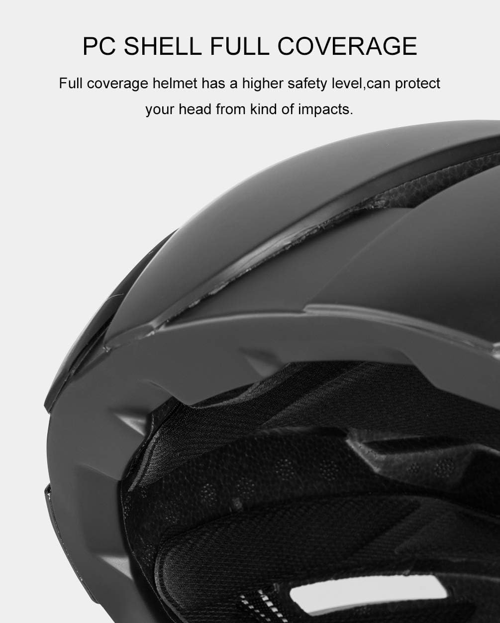 ROCKBROS Adult Bike Helmet Streamlined Aerodynamic, Comfortable Y - Shaped Strap Cycling Helmet for Men Women (58-62 cm) Reflective Adjustable Webbing for Road & Mountain Biking
