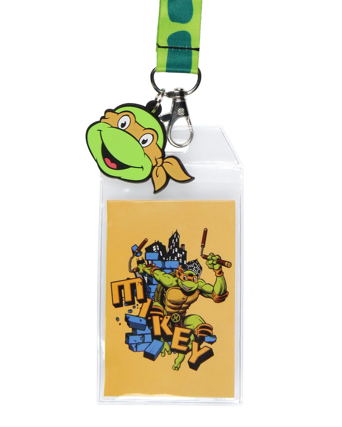 Cordon porte-badge avec breloque en caoutchouc de 5,1 cm Motif Tortues Ninja