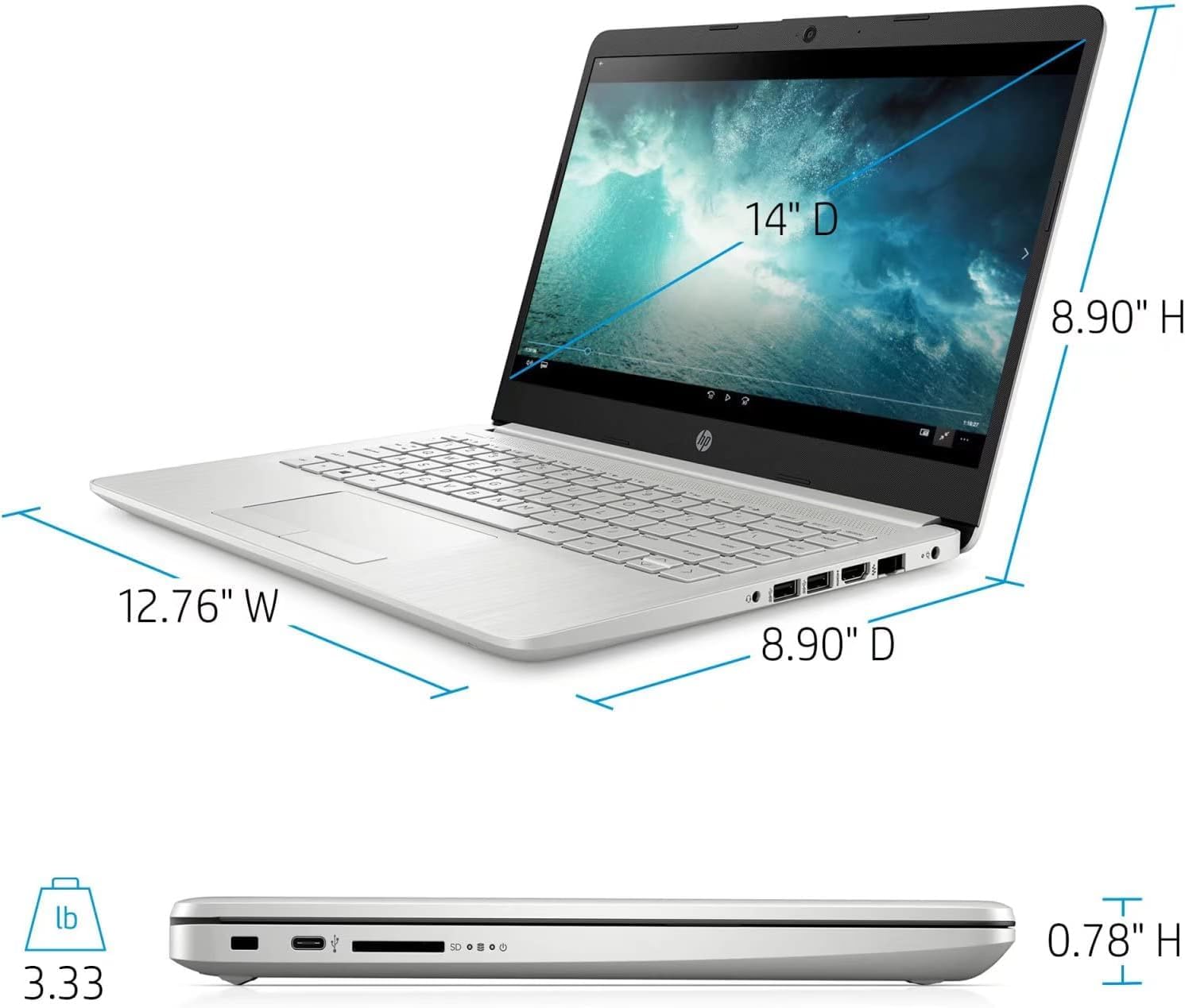 【美品】14s-dk1061au AMD Ryzen3-3250U フルHD HP 14