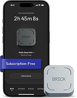 The Brick Phone Access Blocker Device for Cell Phones - Subscription-Free Phone Lock, Limits Smartphone Access, Reduces Screen Time & Improves Focus - High-Grade Magnet & Anti-Slip Silicone