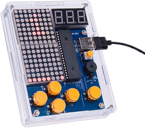 Miniatura 2 de Pixel Game Machine Kit de producción de 51 piezas de máquina recreativa de un solo chip para computadora Tetris DIY