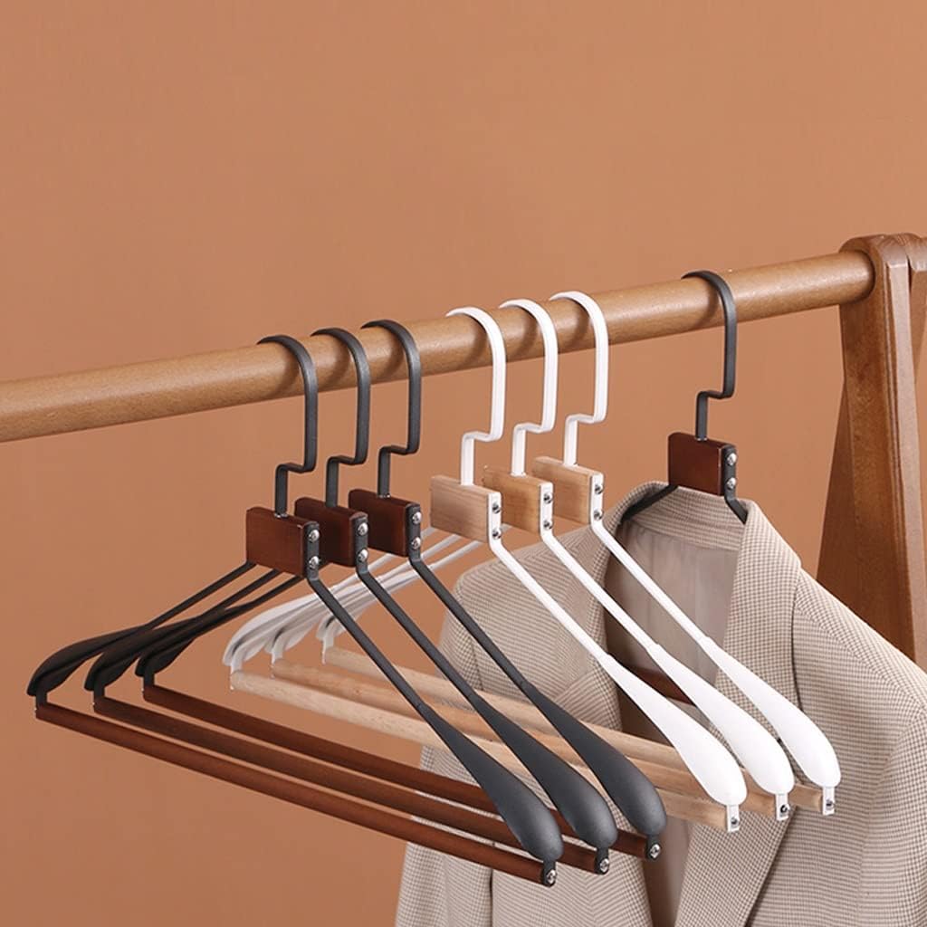 Hangers for Clothes 5 Pcs Wide Shoulder Suit Hangers Non-Slip Pant Bar Swivel Hook for Dress Clothes, Coats, Jackets, Shirts Cost Hanger,White,5pcs