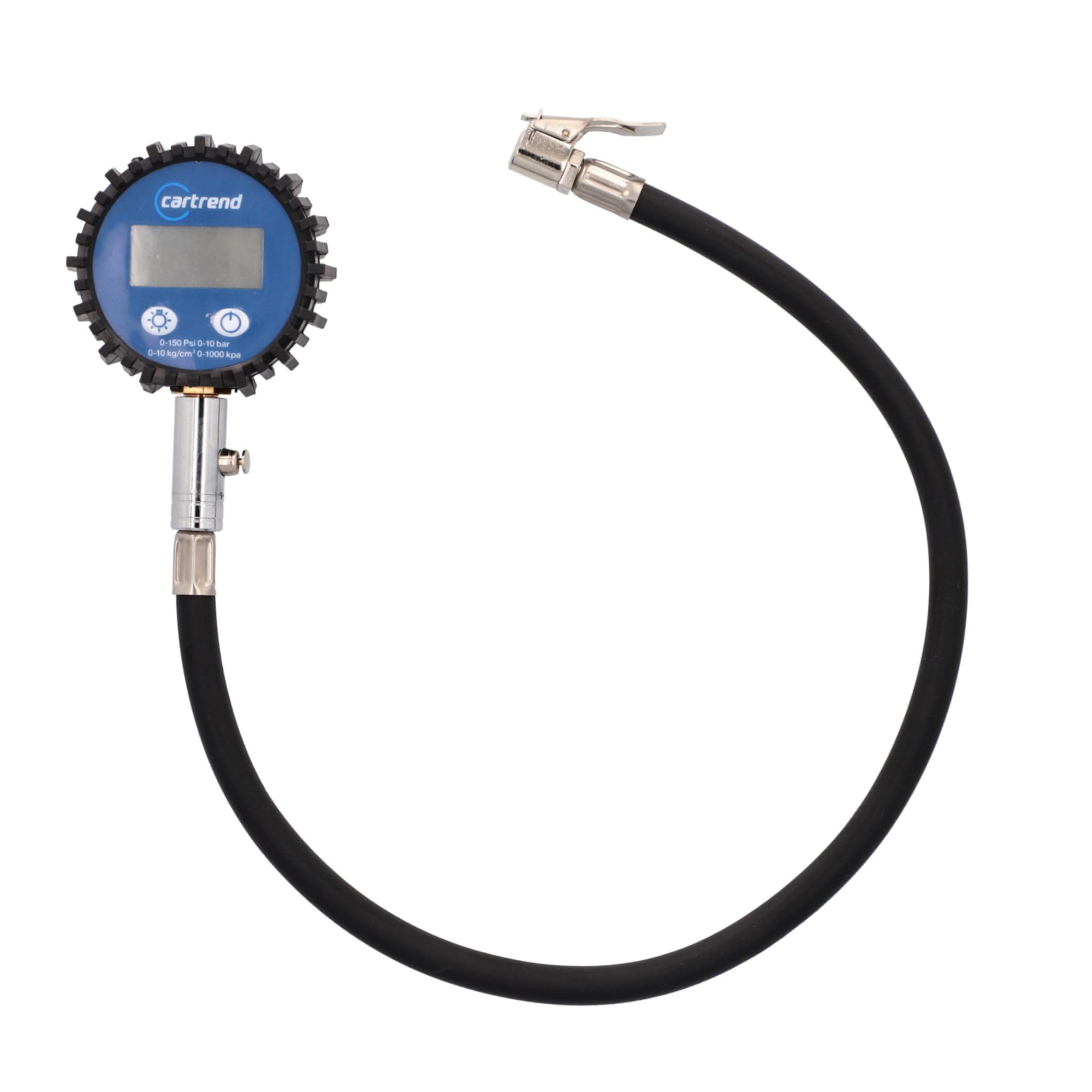 Cartrend 50238 - Manometro digitale illuminato, professionale, fino a 10 bar