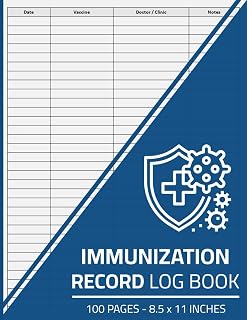 Immunization Record Log Book: 100 Pages | Large Print 8.5 x 11 Inches