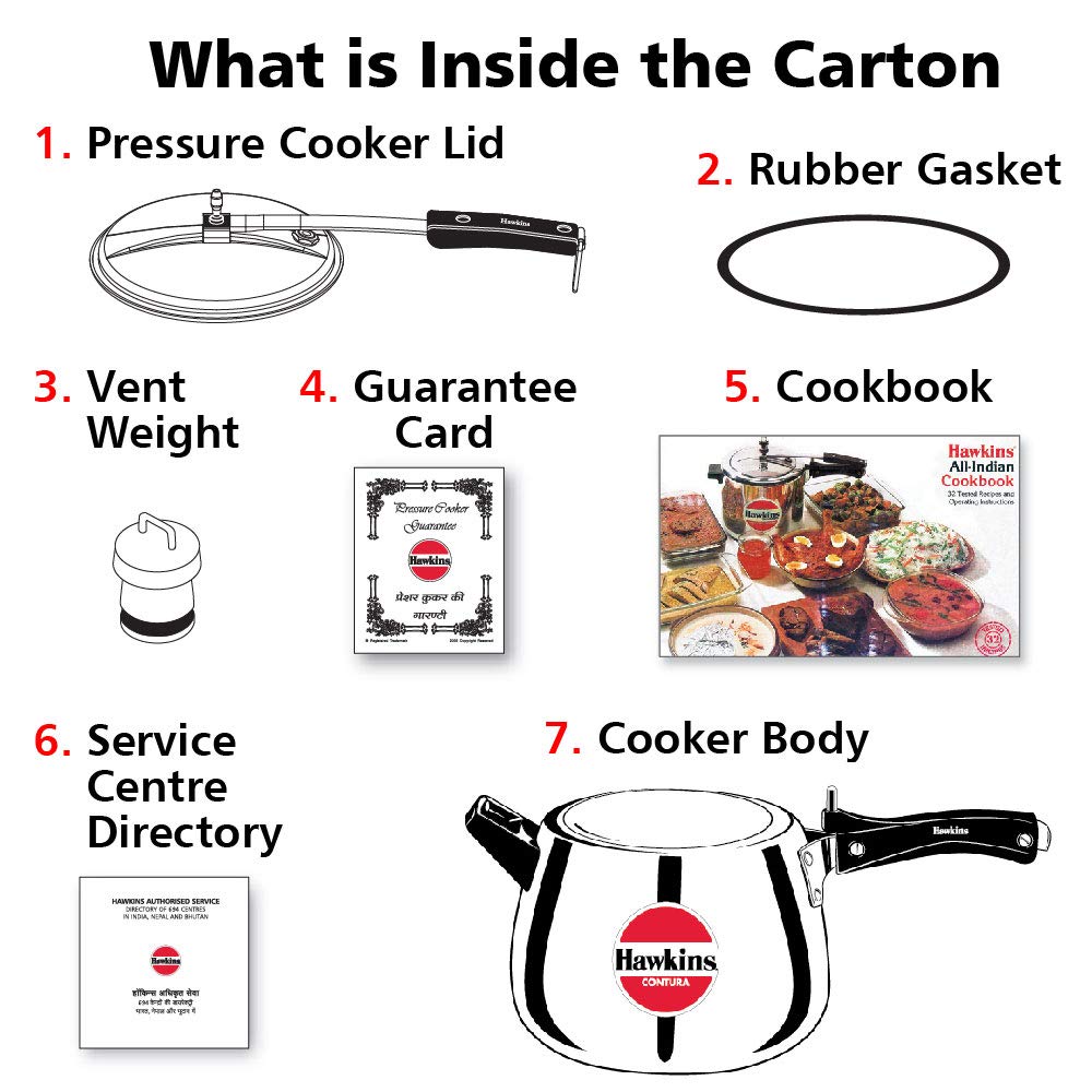 Amazon.com: Hawkins Contura 4-Liter Pressure Cooker, Small, Aluminum: Home  & Kitchen