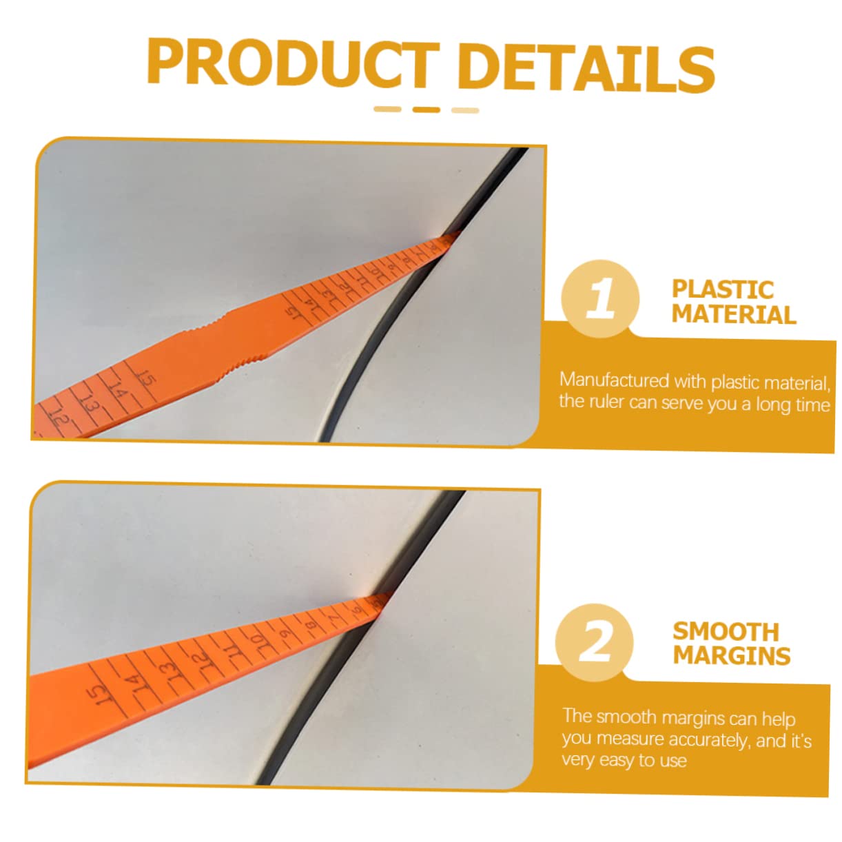 TOPPERFUN 2sets Car Door Trim Gauge Automotive Tools Engine Door Measuring Ruler for Easy Alignment 2pcs*2