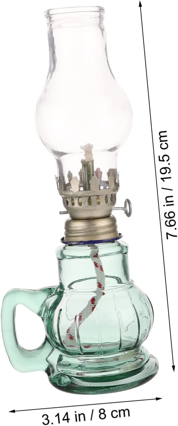 Glass Kerosene Lamp for Indoor Use Elegant Desktop Oil Light for Home Decor and Emergency Lighting Sturdy for Dining Parties Living Ambiance