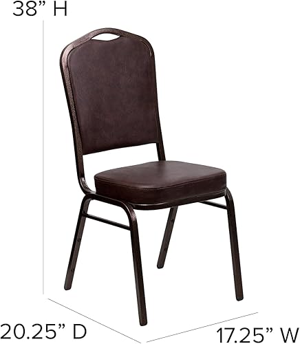 Miniatura 9 de Flash Furniture HERCULES Series - Juego de 4 sillas apilables para banquetes con respaldo de corona en tela verde, marco de vena dorada