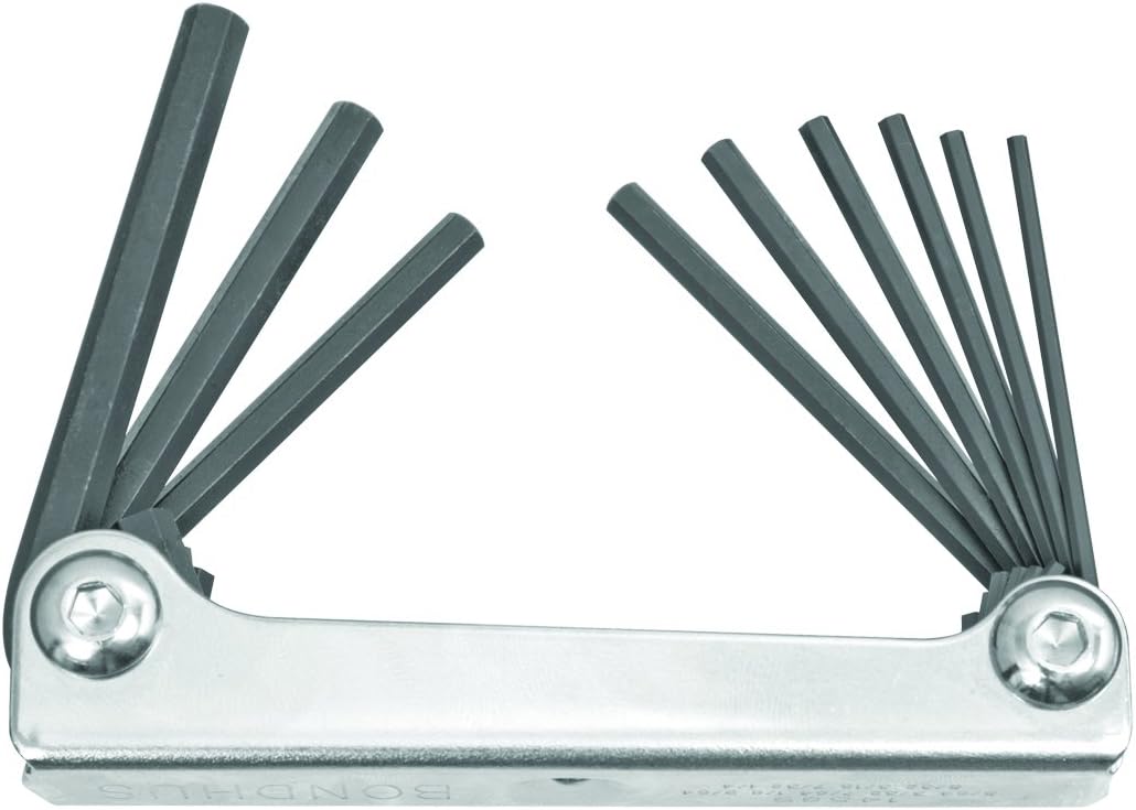 Set 9 Hex Metal Handle Fold-up Tools 5/64-1/4