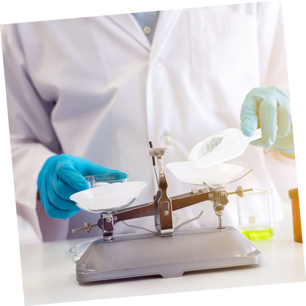 FUNOMOCYA Weighing Spoon Digital Measuring Spoon Laboratory Weighing Tool Clear Experimental Weighing Scoop Lab Weighing Dishes Containment Tray Spoon Scale Instrument Weighing Scoop Glass