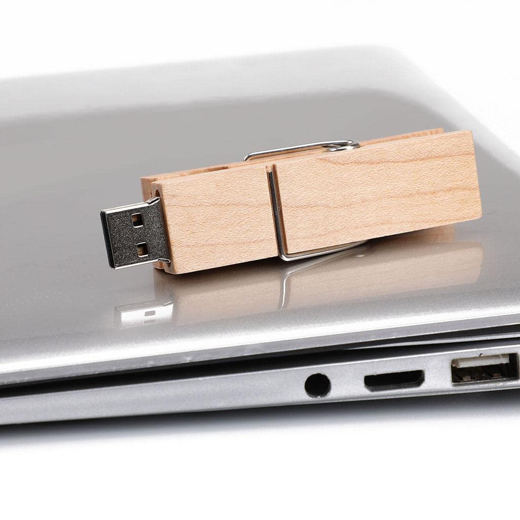 High-speed USB 2.0 Wooden Clip Designed Flash Drives Pen-drives U Disk 256M